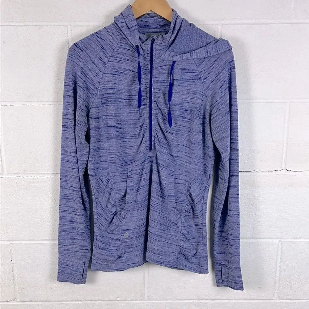 Athleta heavenly hail half zip hooded jacket